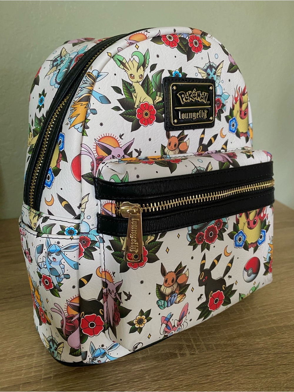 Loungefly Pokémon Eevee Evolutions Floral Tattoo Flash Mini Backpack